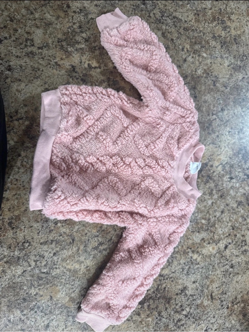 Plush Pink Sherpa Pullover Sweater for Kids
